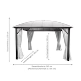 thumbnail of Kuppeldachpavillon mit Stegplatten 3,65x3,65 m,  Gestell anthrazit, Seitenteile Fb. lichtgrau