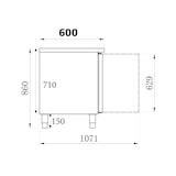 thumbnail of Mostrador refrigerado | 228L | 2 Puertas | +2°C/+8°C | Forzado | 0.34kW | 1360x600x860(h)mm.
