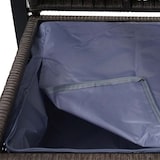 thumbnail of Banco de polirratán 2 plazas HWC-F39, banco de jardín, compartimento de almacenaje, cojines de asiento de almacenaje ~ gris moteado, cojines verdes