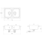 thumbnail of vidaXL Keukenwasbak Zwart 76 x 48 x 30 cm Graniet