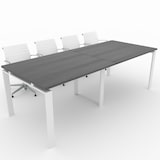 thumbnail of Oficit. Mesa de reuniones. Estructura metálica Marco Abierto blanco con tablero roble azabache. Medidas: 240x100cm (largo x ancho)