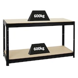 thumbnail of PROREGAL Etabli DINO réglable en hauteur, HxLxP 90x160x60cm, Capacité de charge 600kg, Noir, Etabli d’Atelier, Table de Travail & Bricolage