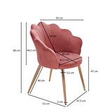 thumbnail of Esszimmerstuhl Tulpe Samt Rosa Gepolstert, Küchenstuhl mit Goldfarbenen Beinen, Schalenstuhl Skandinavisches Design, Polsterstuhl mit