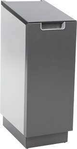 thumbnail of PROREGAL Feuersicherer Wertstoffsammler Connector Bin mit Hebedeckel | 55 Liter, HxBxT 81,6x30,3x45,2cm | Aluminium | Anthrazit / Grau