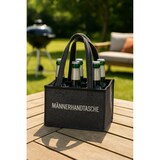 thumbnail of Flaschentasche Grau Filz 6 Fächer Männerhandtasche Tragetasche