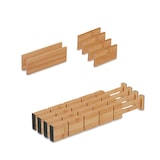 thumbnail of Relaxdays Schubladentrenner, 10 tlg. Set, verstellbare Länge von 34 bis 44 cm, Bambus, Schubladenteiler Küche, natur