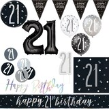 thumbnail of 21. Geburtstag Deko schwarz silber Party Dekoration Set Mann Geburtstagsdeko