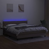 thumbnail of vidaXL Boxspringbett mit Matratze & LED Taupe 180x200 cm Stoff