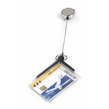 thumbnail of DURABLE Boîte 10 Porte-badges DELUXE PRO pour 1 carte avec enrouleur chromé rétractable - L85 x H54 mm