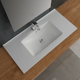 thumbnail of Alpenberger Waschbecken Keramik Waschtisch, Einbauwaschbecken Aufsatzwaschbecken Eckig Waschplätze | Handwaschbecken 80 cm Breit mit Nano und Überlauf
