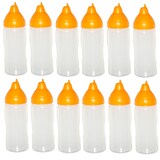 thumbnail of 12 gelbe Quetschflaschen 350 ml tropffrei Ketchupflaschen Senfflasche Mayonaiseflasche