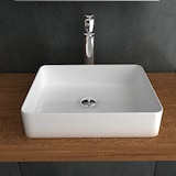 thumbnail of Alpenberger Design Aufsatzwaschbecken mit Nanobeschichtung | Keramik Waschbecken für Bad & Gäste-WC | Waschtisch Weiß mit Hahnloch | Modernes Becken