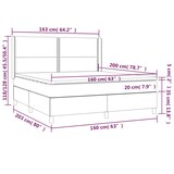 thumbnail of vidaXL Boxspringbett mit Matratze & LED Dunkelgrau 160x200 cm Samt
