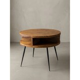 thumbnail of Couchtisch Sheesham Massivholz / Metall 60x45x60 cm Tisch Wohnzimmer, Design Beistelltisch mit Ablage, Kleiner Wohnzimmertisch Rund