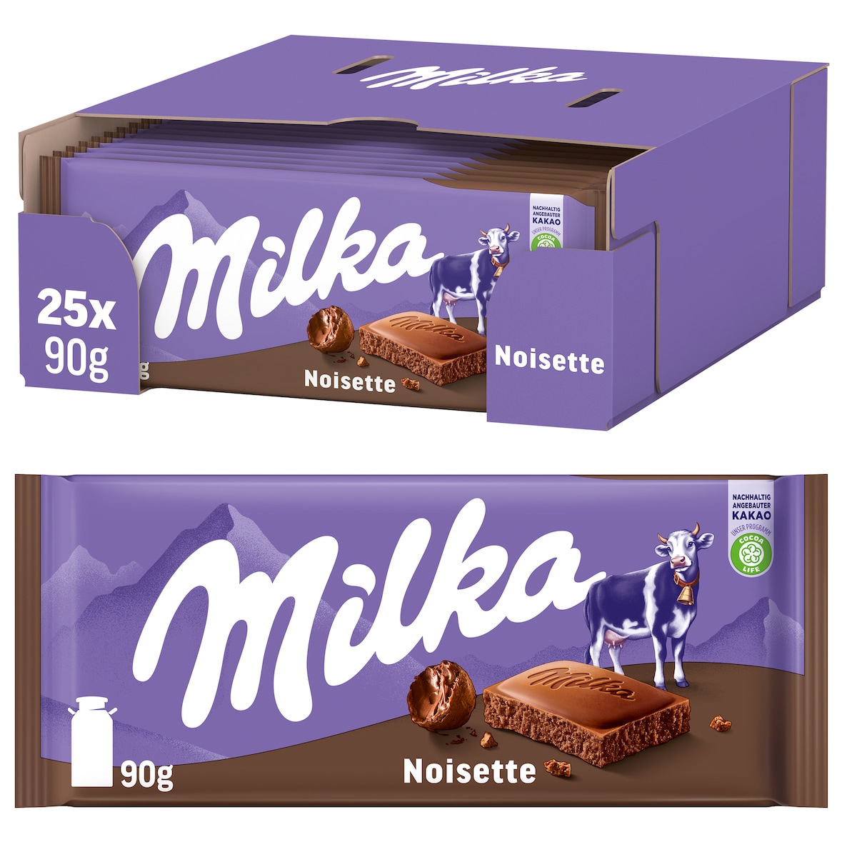 Milka Noisette Tafel 25 x 90 g (2,25 Kg)