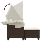 thumbnail of vidaXL Gartensofa 2-Sitzer mit Dach und Hockern Braun Poly Rattan