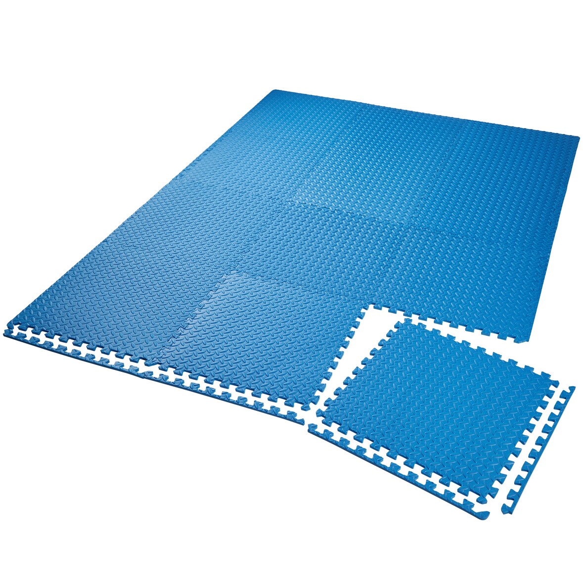 tectake Bodenschutzmatte 12-tlg. - blau - 402654