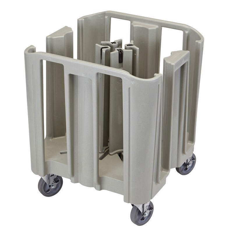 CAMBRO - ADCSC-480 - Chariot de service compact et réglable Série S avec 4 tours - 68,6 x 68,6 x 80,7 cm - Gris Moucheté