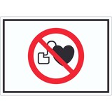 thumbnail of Kein Zutritt für Personen mit Herzschrittmachern oder implantierten Defibrillatoren Symbol Aufkleber A0 (841x1189mm)