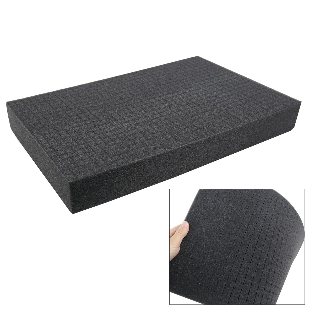 HMF 1456-70 Rasterschaumstoff Würfelschaum, 345 x 550 mm, Double-Size, Koffereinlage, Tabletop, Höhe: 70 mm