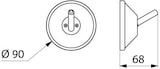 thumbnail of Delabie Wandhaken suizidhemmend D90 Edst. 1.4301 sat (ex-0011040000)