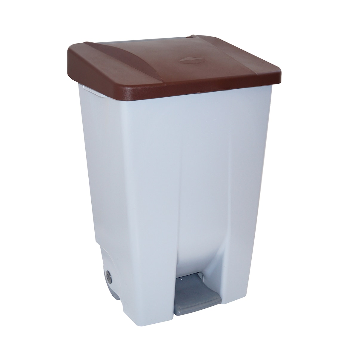 DENOX Selectieve afvalbak met pedaal 80 liter. Bruine kleur.