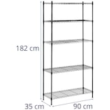 thumbnail of Royal Catering Estantería de metal - 35 x 90 x 180 cm - Negro