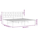 thumbnail of vidaXL Bedframe met hoofdbord metaal wit 193x203 cm