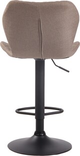 thumbnail of 2er Set Barhocker DIBEL - Stoff Taupe 47x51x88 cm Schwarz | Barstuhl Höhenverstellbar Mit Lehne Drehbar Tresenhocker Tresenstuhl Kneipenhocker