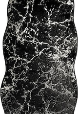 thumbnail of Badematte mit Marmormotiv mit wellige Umrandung Schwarz/Silber