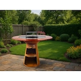 thumbnail of PURLINE Barbacoa redonda en acero corten con plancha de acero, grill y tablero de madera EFP59CO WOOD