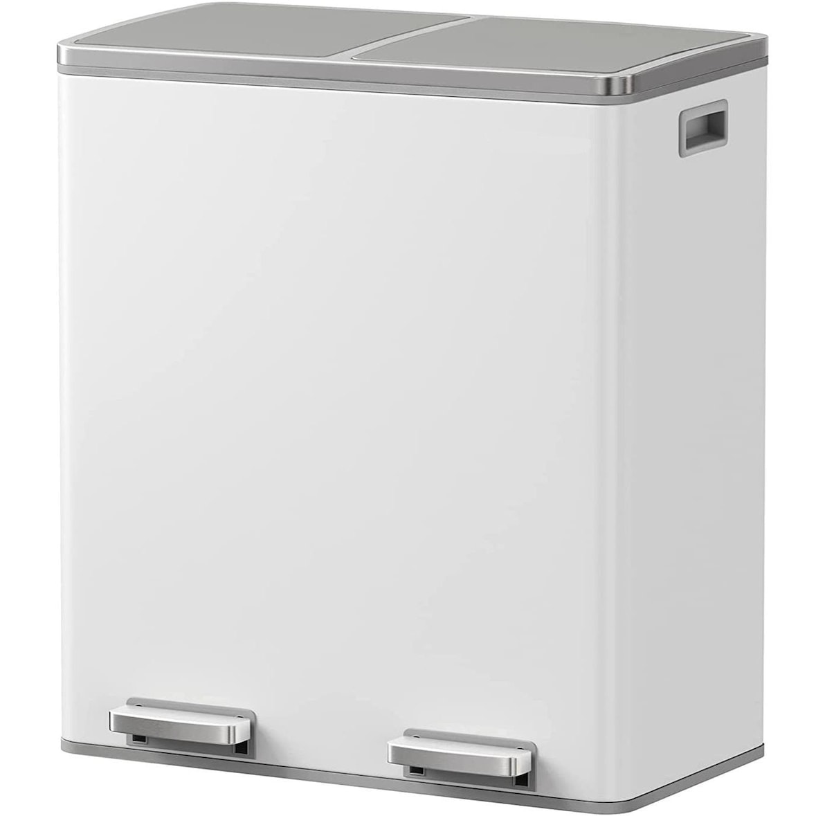 Kitchen Move Poubelle pédale tri sélectif MAJOR blanc 60L Acier inoxydable Blanc