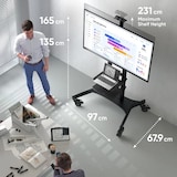 thumbnail of ONKRON Carrello Porta TV Ruote, Altezza per Schermi 50"-86", fino a 90,9 kg, Supporto VESA 800x500, Mobile TV con Ruote TS1881-B Nero