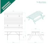 thumbnail of Mesa Picnic Jardín Madera Tratada Autoclave Strong 200 - 2 Bancos Abatibles, 198 x154 x74 cm 8/10 Adultos, Espesor 42 mm Normativa EN581 The HomeWeeks