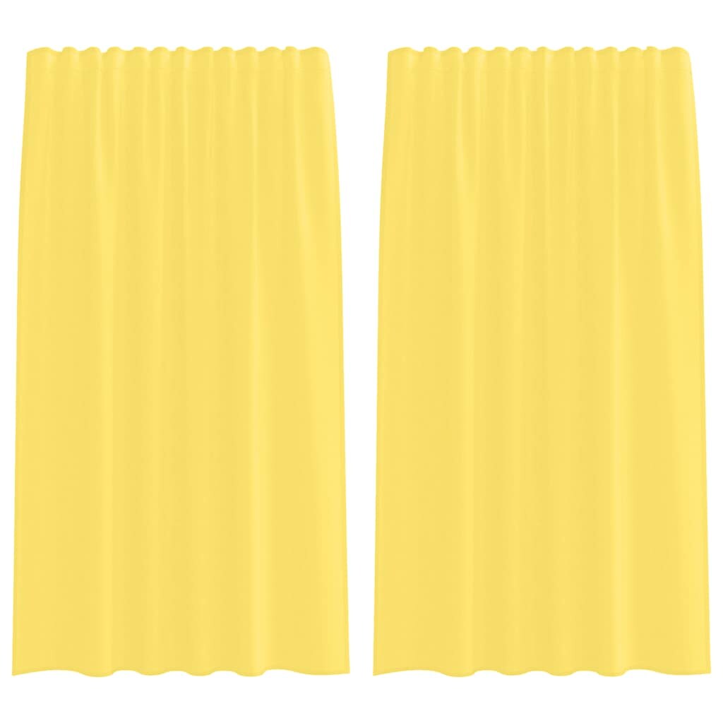 vidaXL Gordijnen voile met roedezakken 2 st geel