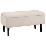 thumbnail of HOMCOM baúl de almacenaje de dormitorio banco de almacenamiento capacidad 57l con tapa abatible y patas de madera para salón carga 120 kg 95x38x45 cm