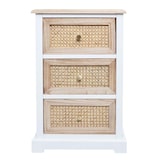 thumbnail of Kommode HWC-K87, Schubladenschrank Schrank, Holz Rattan 63x40x28cm ~ weiß, naturfarben