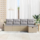 thumbnail of vidaXL Garten-Sofa-Set mit Kissen mit Speicher 5 pcs Beige Poly Rattan