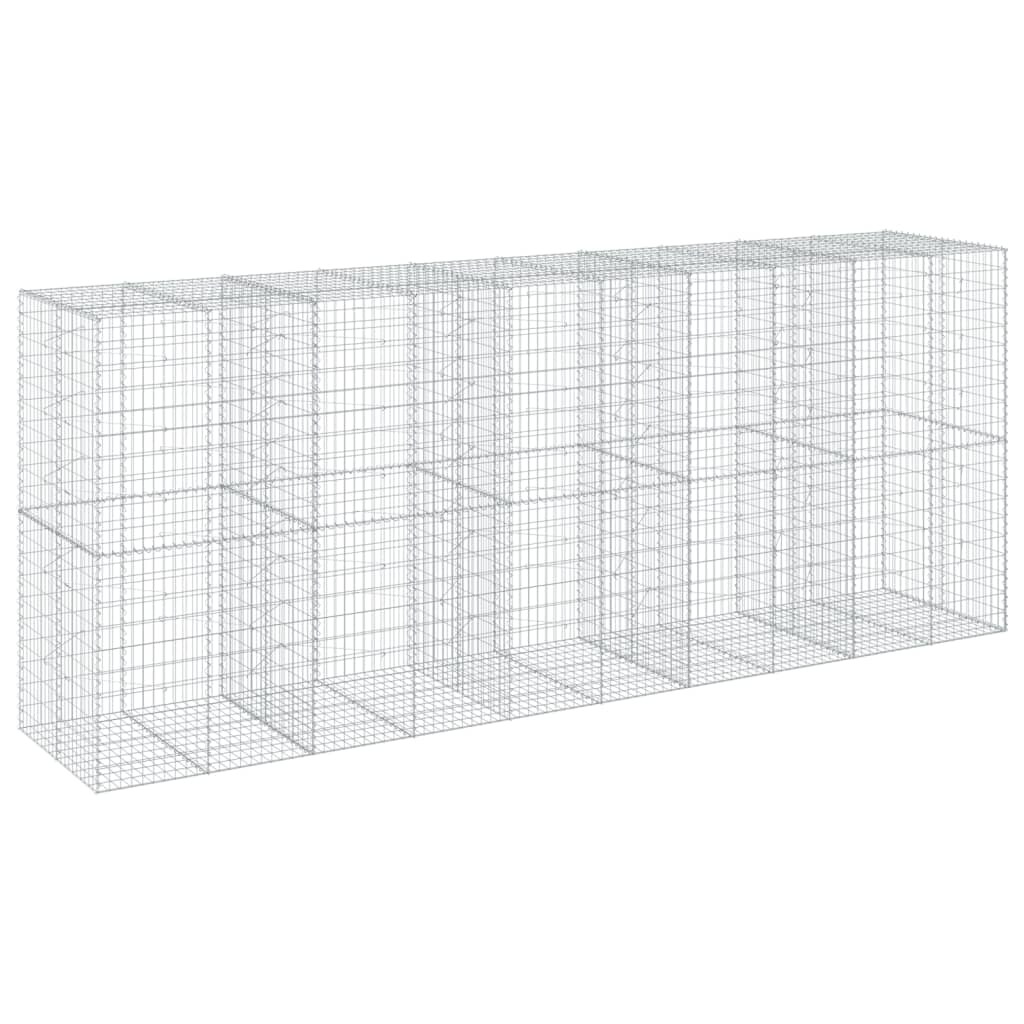 vidaXL Gabione mit Deckel 500x100x200 cm Verzinktes Eisen