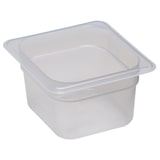thumbnail of CAMBRO - 64PP-190 - Recipiente GN 1/6 1,5 L - 16,2 x 17,6 x 10 cm (No incluye tapa) - Blanco translúcido - Venta 1 unidad.