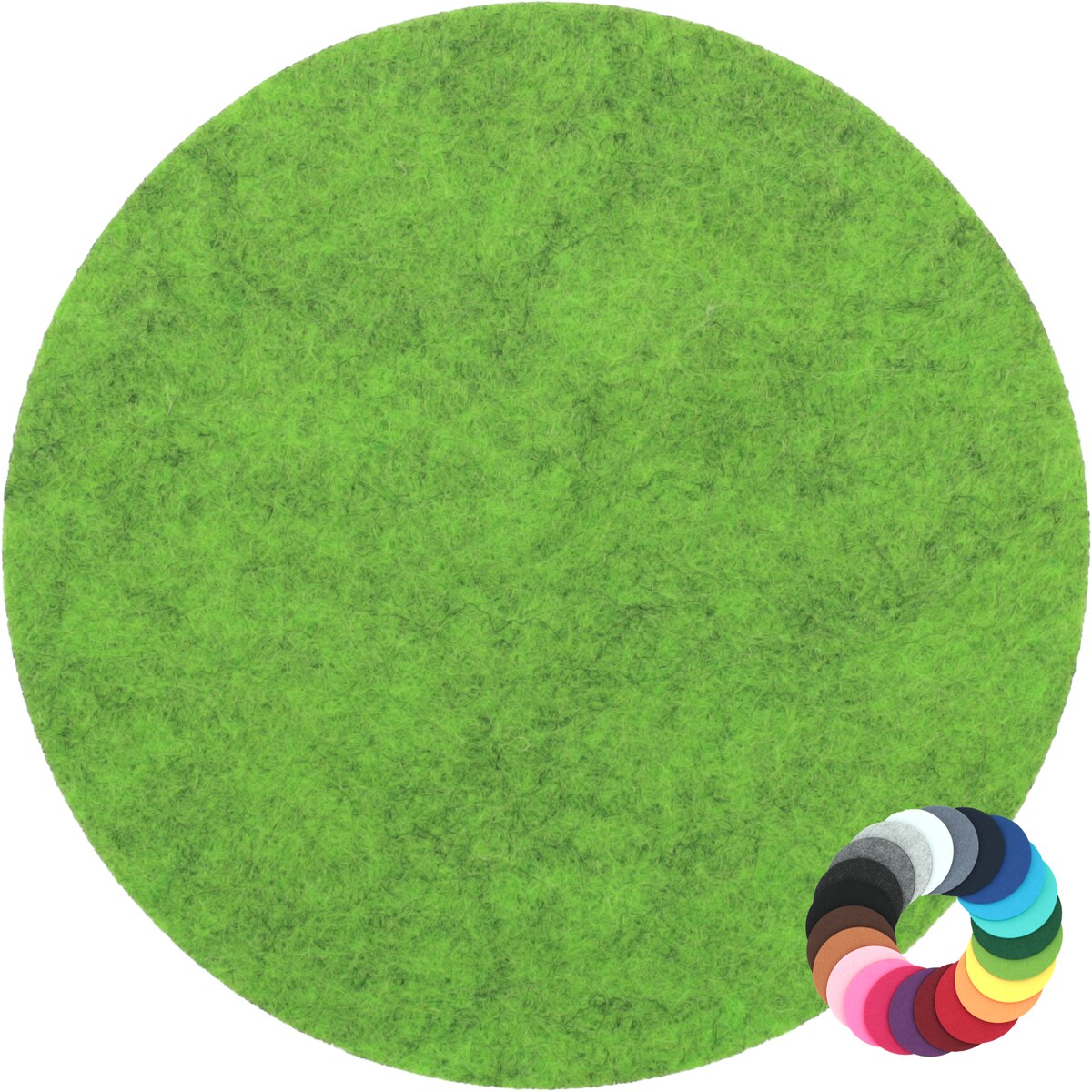 BIASTO - Premium Filz Untersetzer - rund 25cm - Farbe: apfelgrün-meliert (HF045). Design Glas-Untersetzer für Getränke, Tisch, Bar, Tasse, Vase