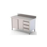 thumbnail of Mueble Neutro Mural Puertas Correderas y 3 Cajones Acero Inoxidable 1600x700x850mm