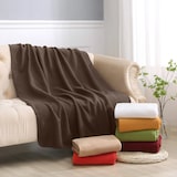 thumbnail of Polar Fleecedecke 130x160 OEKO-TEX ca. 400g Gewicht, mit Antipilling & Kettelrand - Farbe braun