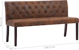 thumbnail of Sitzbank MAURI 148,5 cm Braun Wildleder-Optik | Küchenbank Esszimmerbank Flurbank mit Rückenlehne
