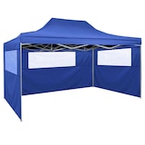 thumbnail of vidaXL Partytent met 3 zijwanden inklapbaar 3x4 m staal blauw