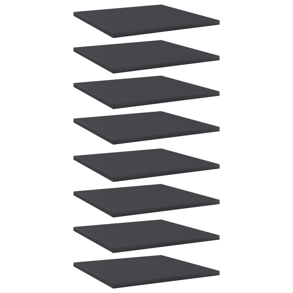 vidaXL Bücherregal-Bretter 8 Stk. Grau 40x40x1,5 cm Holzwerkstoff