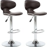 thumbnail of Barhocker SUPRI höhenverstellbar 2er Set Braun Kunstleder  | Barstühle drehbar Küchenhocker Thekenhocker für Küche Hausbar