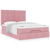 thumbnail of vidaXL Ottoman-Bett mit Matratzen Rosa 140x190 cm Samt