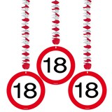 thumbnail of Verkehrsschild Partyset 18. Geburtstag Party Deko Set rot weiss Dekoration Geburtstagsdeko Zahl volljährig Frau Mann