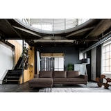 thumbnail of KAWOLA Sofá BLOOM Sofá de esquina de cuero marrón oscuro Recamiere izquierda